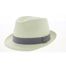 Trilby Panama Quito Natural Grey Ribbon Hat- Traclet