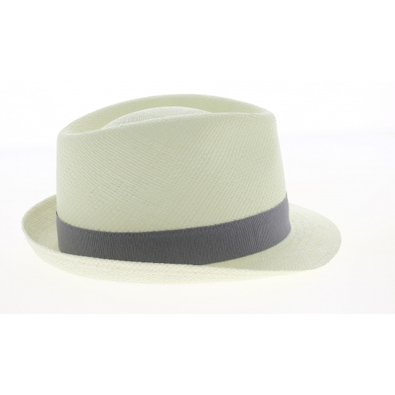 Natural Panama Trilby Hat Quito Gray Ribbon - Traclet