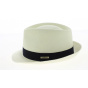 Natural Quito Panama Trilby Hat with Navy Ribbon - Traclet