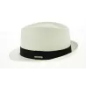Chapeau Trilby Paille Papier Blanc Ruban Noir- Traclet Reference : 9439 | Chapellerie Traclet