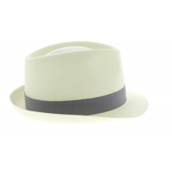 Natural Panama Trilby Hat Quito Gray Ribbon - Traclet