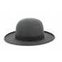 Grey Wool Felt Round Hat - Traclet