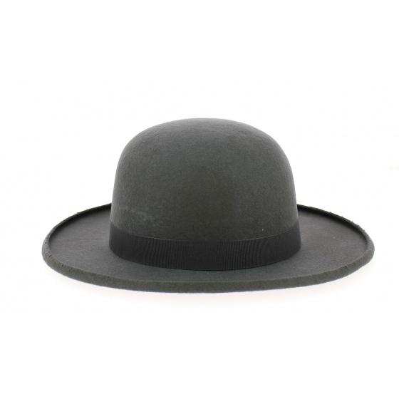 Grey Wool Felt Round Hat - Traclet