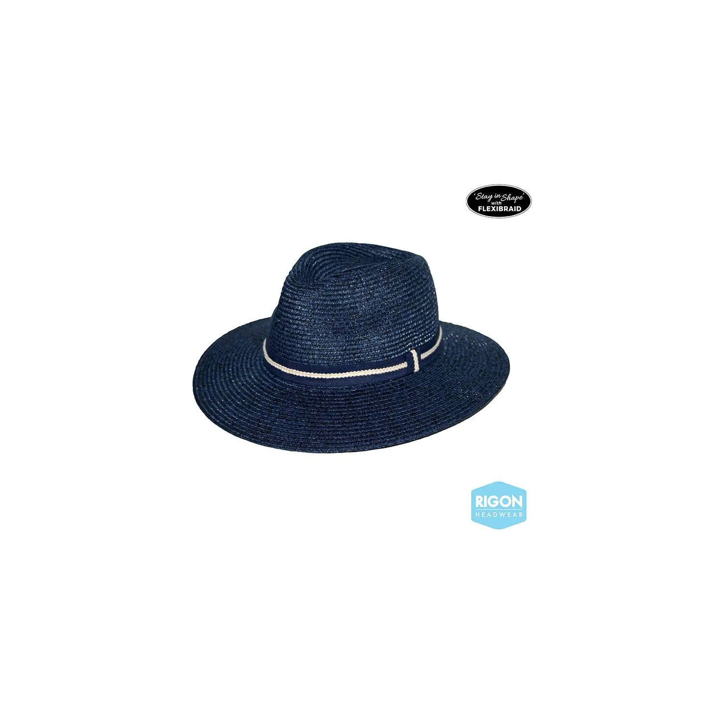Chapeau Fedora Libby Fibres Naturelles Bleu - Rigon Headwear Reference : 9445 | Chapellerie Traclet