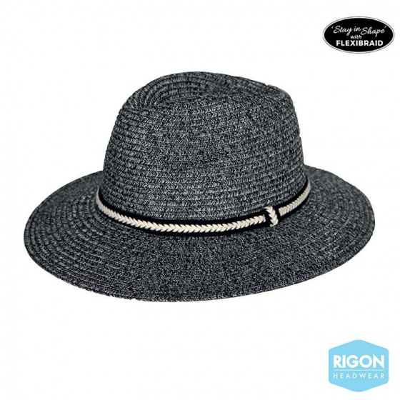 Libby Natural Fibers Fedora Hat Black - Rigon Headwear