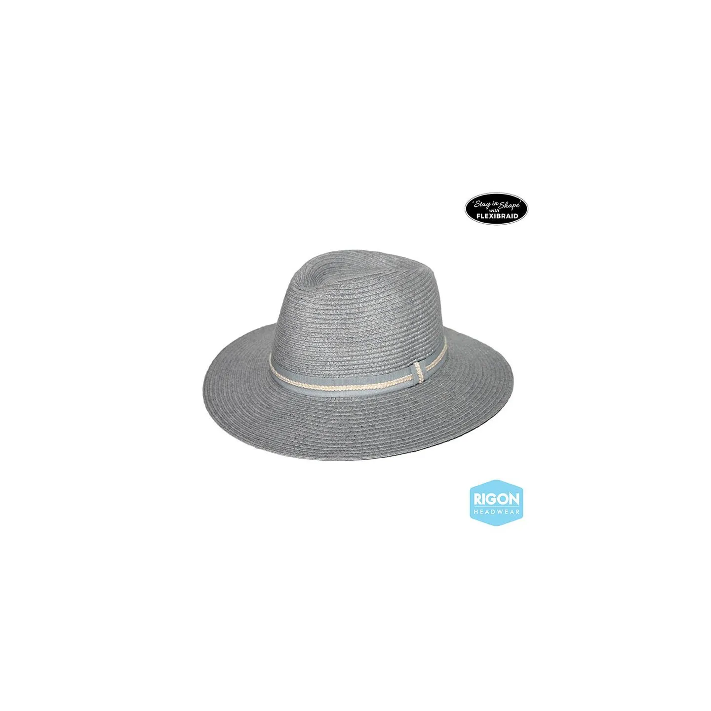 Libby Natural Fiber Fedora Hat in Gray - Rigon Headwear Reference: 9447 | Traclet Hat Shop