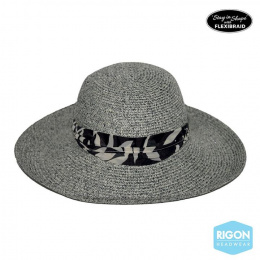 Monroe Monochrome Natural Fiber Grey Wide-Brimmed Hat - Rigon Headwear