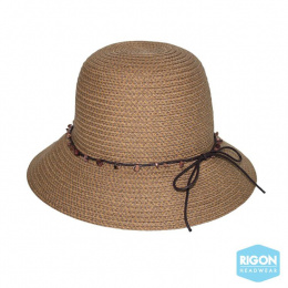 Peta Natural Fiber Cloche Hat Caramel - Rigon Headwear