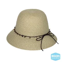 Chapeau Cloche Peta Fibres Naturelles Beige- Rigon Headwear