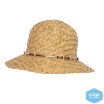 Chapeau Cloche Indie Fibres Naturelles Marron - Rigon Headwear Reference : 9466 | Chapellerie Traclet