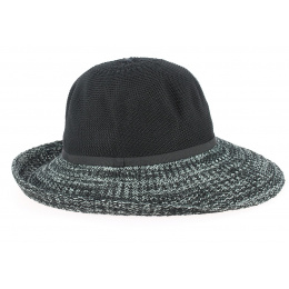 Capeline/ Frida Cloche Hat Grey & Black Polyester- Rigon headwear
