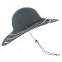 Freya Wide Brim Sun Hat Black/White - Rigon Headwear