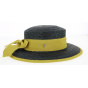 Belleville Wide-Brimmed Hat Black/Mustard Yellow Straw - Fléchet