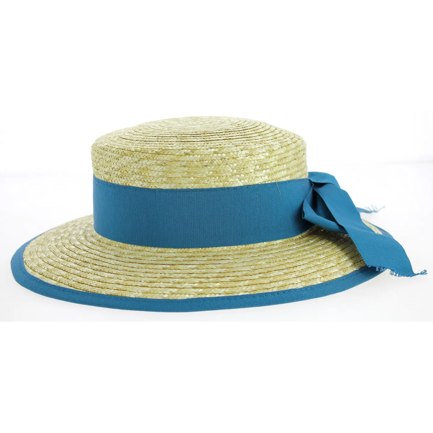 Chapeau Capeline Belleville Paille Naturelle/Bleu- Fléchet Reference : 9482 | Chapellerie Traclet