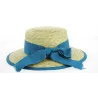 Chapeau Capeline Belleville Paille Naturelle/Bleu- Fléchet Reference : 9482 | Chapellerie Traclet