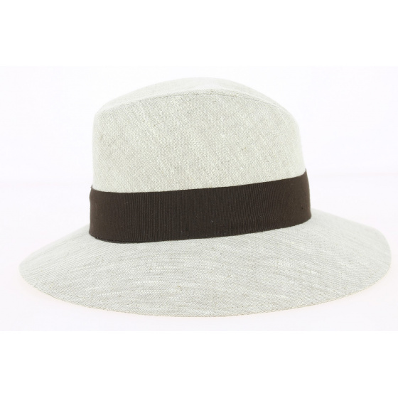 Natural Linen Wide Brim Manila Traveller Hat - Fléchet