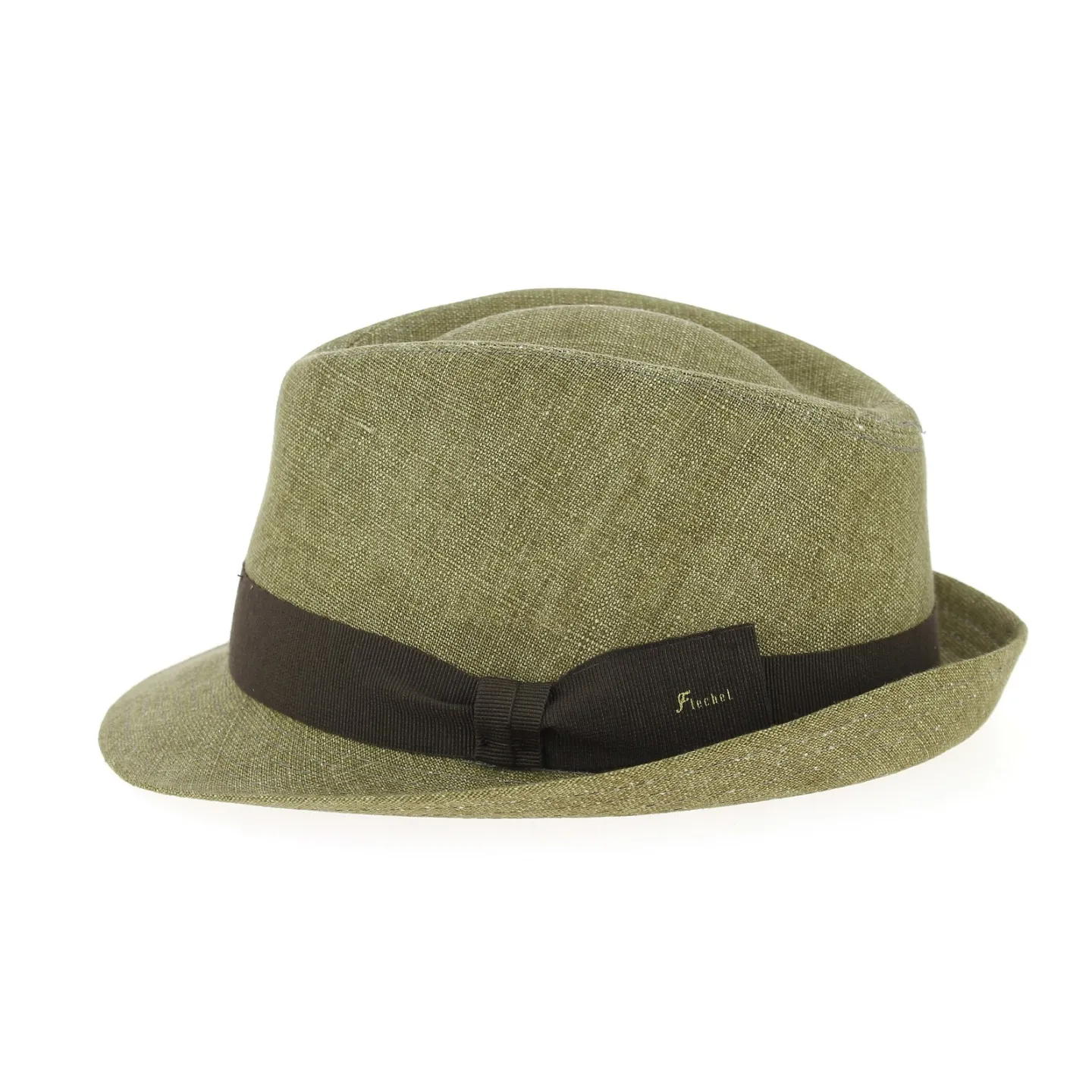 Taupe Linen Jakarta Trilby Hat - Fléchet  Reference: 9489 | Traclet Hat Shop