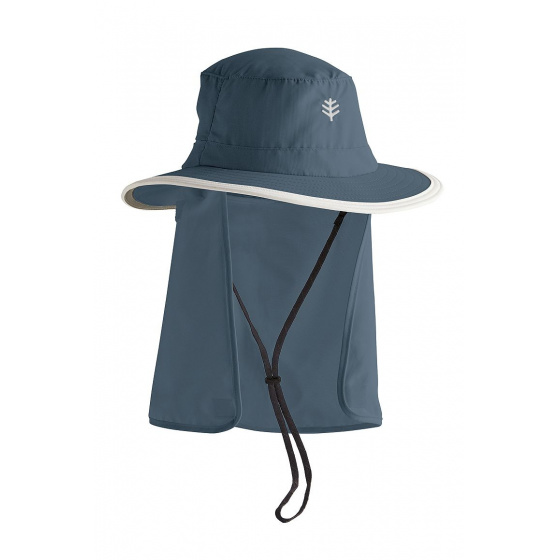 Navy & Gray Neck Cover Hat - Coolibar
