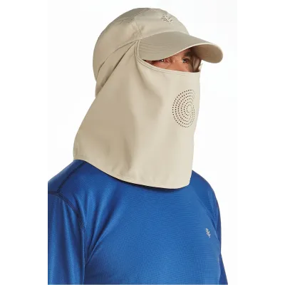 Ultra Sport Cap with Neck & Face Cover Beige - Coolibar Reference: 9498 | Traclet Hat Shop