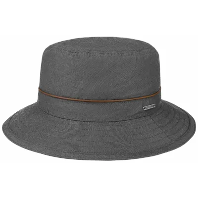Stetson Anthracite Waxed Cotton Bucket Hat Reference: 9499 | Traclet Hat Shop