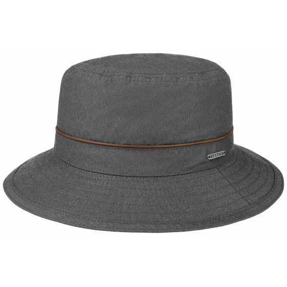 Stetson Anthracite Waxed Cotton Bucket Hat