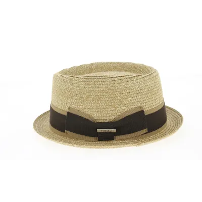 Chapeau PorkPie Indian Wells Papier Beige- Traclet Reference : 9511 | Chapellerie Traclet