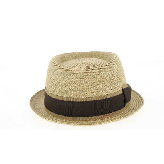 Indian Wells Paper PorkPie Hat Beige - Traclet Indian Wells Paper PorkPie Hat Beige - Traclet