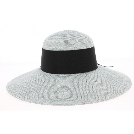 Grey Eremo Paper Straw Wide-Brimmed Hat - Fléchet