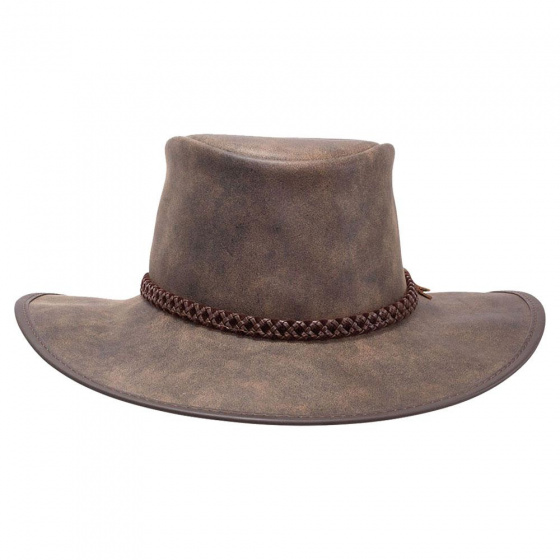 Traveler Hat Crusher Bomber Leather Brown - American Hat Makers