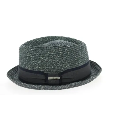 Ambérieux Navy Paper Straw Porkpie Hat - Traclet Reference: 9557 | Traclet Hat Shop