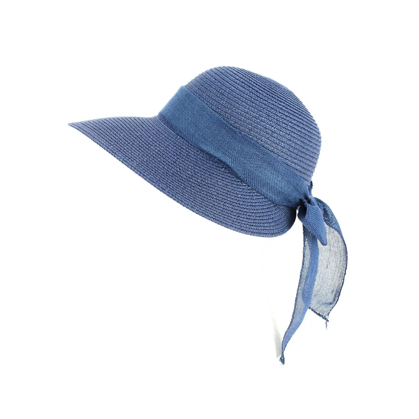 Casquette De Soleil Clara Paille Papier Marine- Traclet Reference : 9558 | Chapellerie Traclet