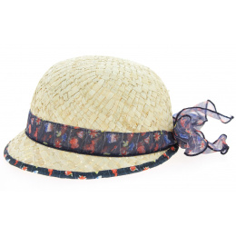 Chapeau Cloche Enfant Havana Paille Papier Rose - Barts