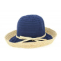 Witney Navy Raffia Cloche Hat - Traclet