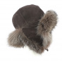 Brown Bluefrost Fox Fur Beanie - Traclet