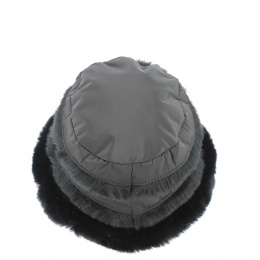 Black Rex Microfiber & Rabbit Fur Beanie - Traclet