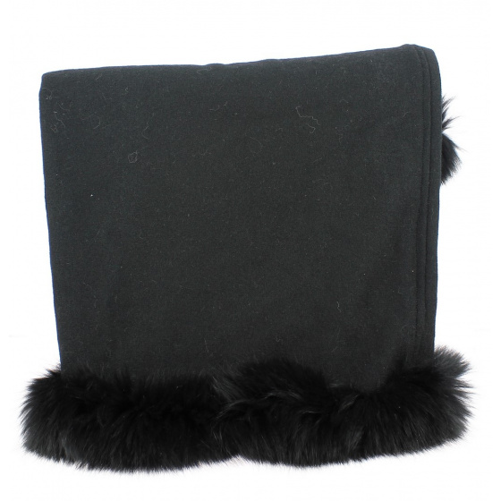 Tour de Cou Fourrure Renard & Jersey Noir- Traclet