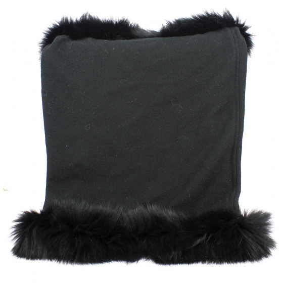 Fox Fur & Black Jersey Neck Warmer - Traclet