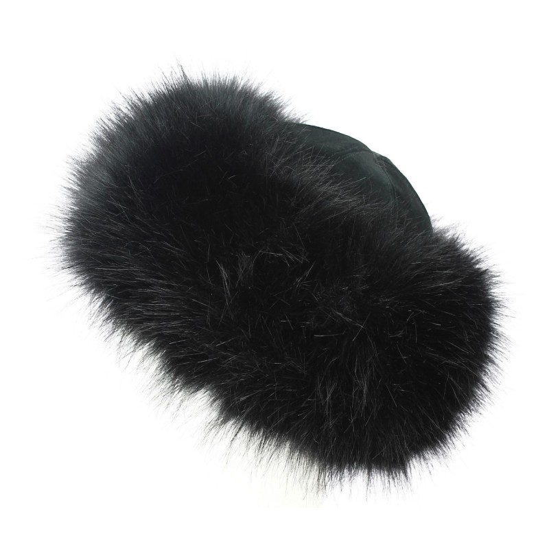 Toque (chapka) En Fourrure De Vison Avec Calotte En Cuir Bordeaux - Taille M Pour Femme - Neuve Sans étiquette