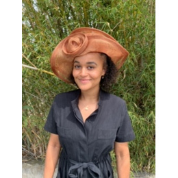 Chapeau de Cérémonie Edith Marron- Traclet