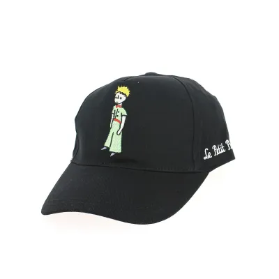 The Little Prince Black Cotton Strapback Baseball Cap - Le Petit Prince Reference: 9579 | Chapellerie Traclet