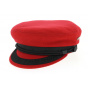 Red Elven Sailor Cap in Wool-Traclet