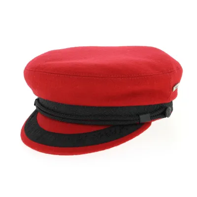 Casquette Marin Elven Rouge en Laine-Traclet Reference : 8686 | Chapellerie Traclet