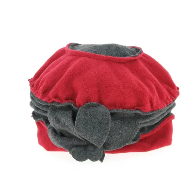 Toque Femme Polaire Annecy rouge et gris - Traclet