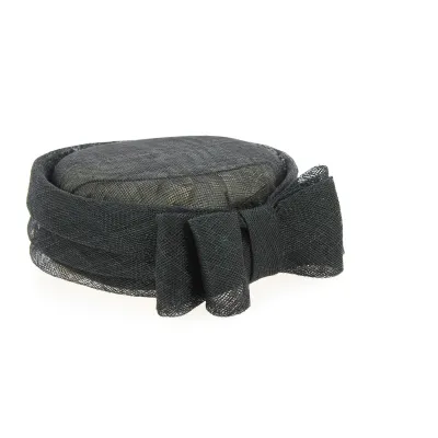 Chapeau Cérémonie Carla Bruni Chanvre Noir- Traclet Reference : 9602 | Chapellerie Traclet