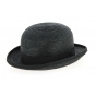 Black Straw Bowler Hat