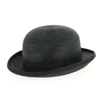Black straw bowler hat Reference: 9615 | Traclet Hat Shop