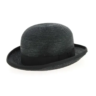 Black straw bowler hat Reference: 9615 | Traclet Hat Shop