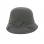 Angelina Gray Wool Felt Cloche Hat - Traclet