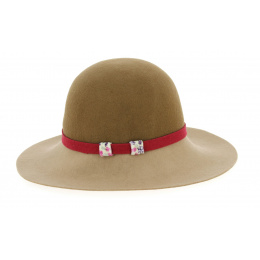 Tounde Camel Wool Felt Wide-Brimmed Hat - Traclet