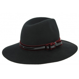 Leonardo Black Wool Felt Traveller Hat - Traclet